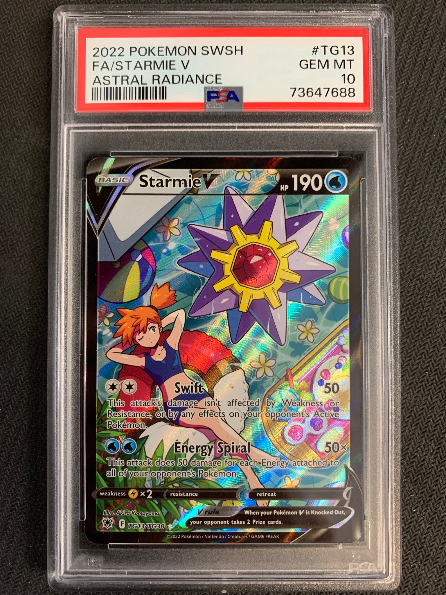 2022 POKEMON SW&SH ASTRAL RADIANCE FULL ART STARMIE V RARE - #TG13 GRADED PSA 10 GEM MINT