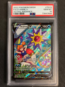 2022 POKEMON SW&SH ASTRAL RADIANCE FULL ART STARMIE V RARE - #TG13 GRADED PSA 10 GEM MINT