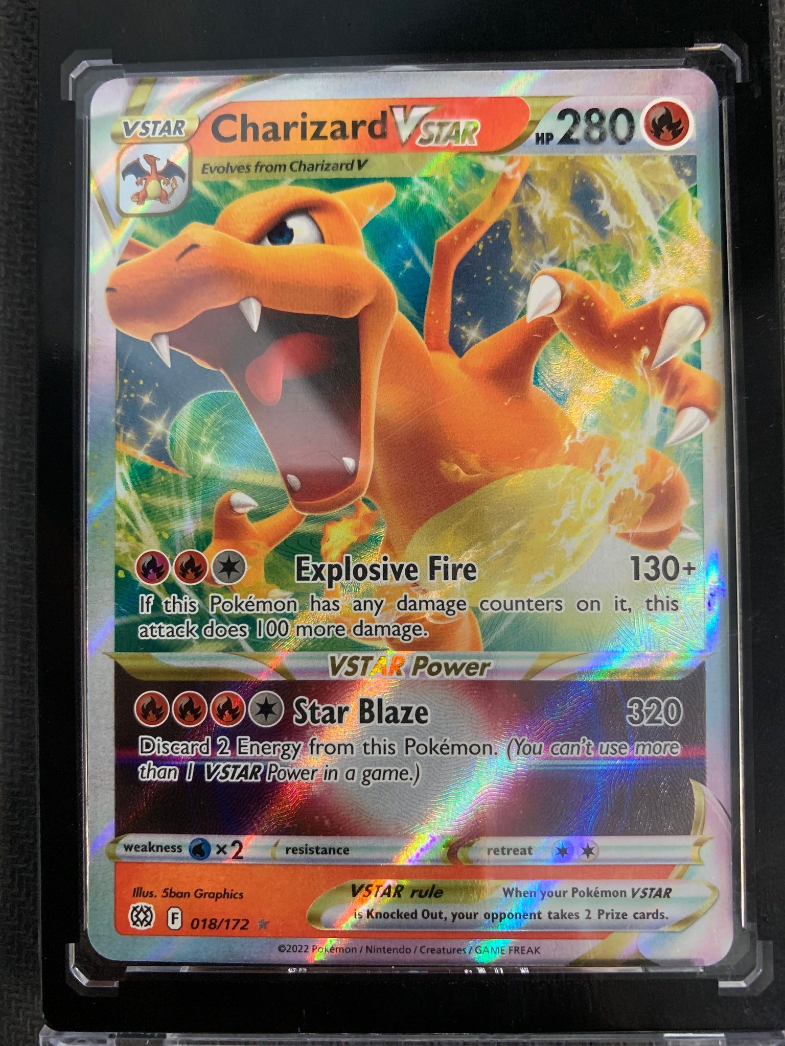 2022 POKEMON SW & SH BRILLIANT STARS CHARIZARD VSTAR ULTRA RARE HOLO - 018/172 PACK FRESH