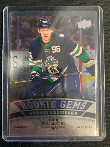 2022-23 UPPER DECK EXTENDED SERIES #BD-36 VANCOUVER CANUCKS - ANDREI KUZMENKO RETRO BLACK DIAMOND ROOKIE CARD