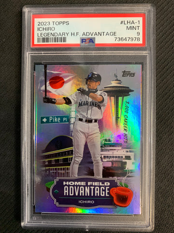 2023 TOPPS SERIES 1 BASEBALL #LHA-1 SEATTLE MARINERS - ICHIRO LEGENDARY HOME FIELD ADVANTAGE SP GRADED PSA 9 MINT