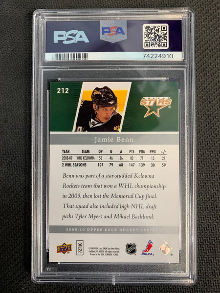2009-10 UPPER DECK SERIES 1 HOCKEY #212 DALLAS STARS - JAMIE BENN YOUNG GUNS ROOKIE GRADED PSA 9 MINT