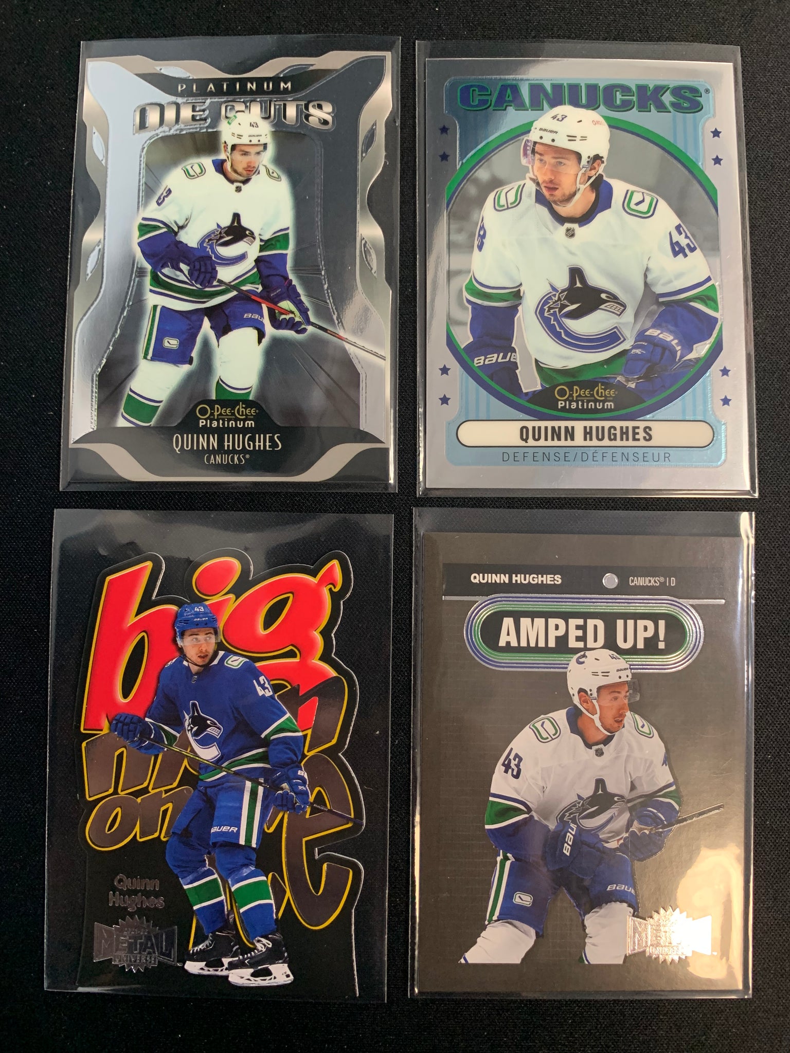 UPPER DECK HOCKEY VANCOUVER CANUCKS - QUINN HUGHES LOT OF 4