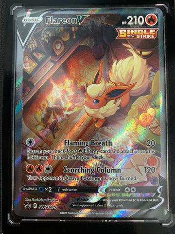 POKEMON SWORD & SHIELD BLACK STAR PROMO - FLAREON V FULL ART # SWSH179 - MINT!