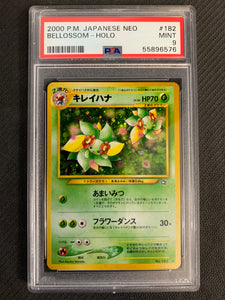 2000 POKEMON JAPANESE NEO GENESIS BELLOSSOM HOLO RARE - #182 GRADED PSA 9 MINT