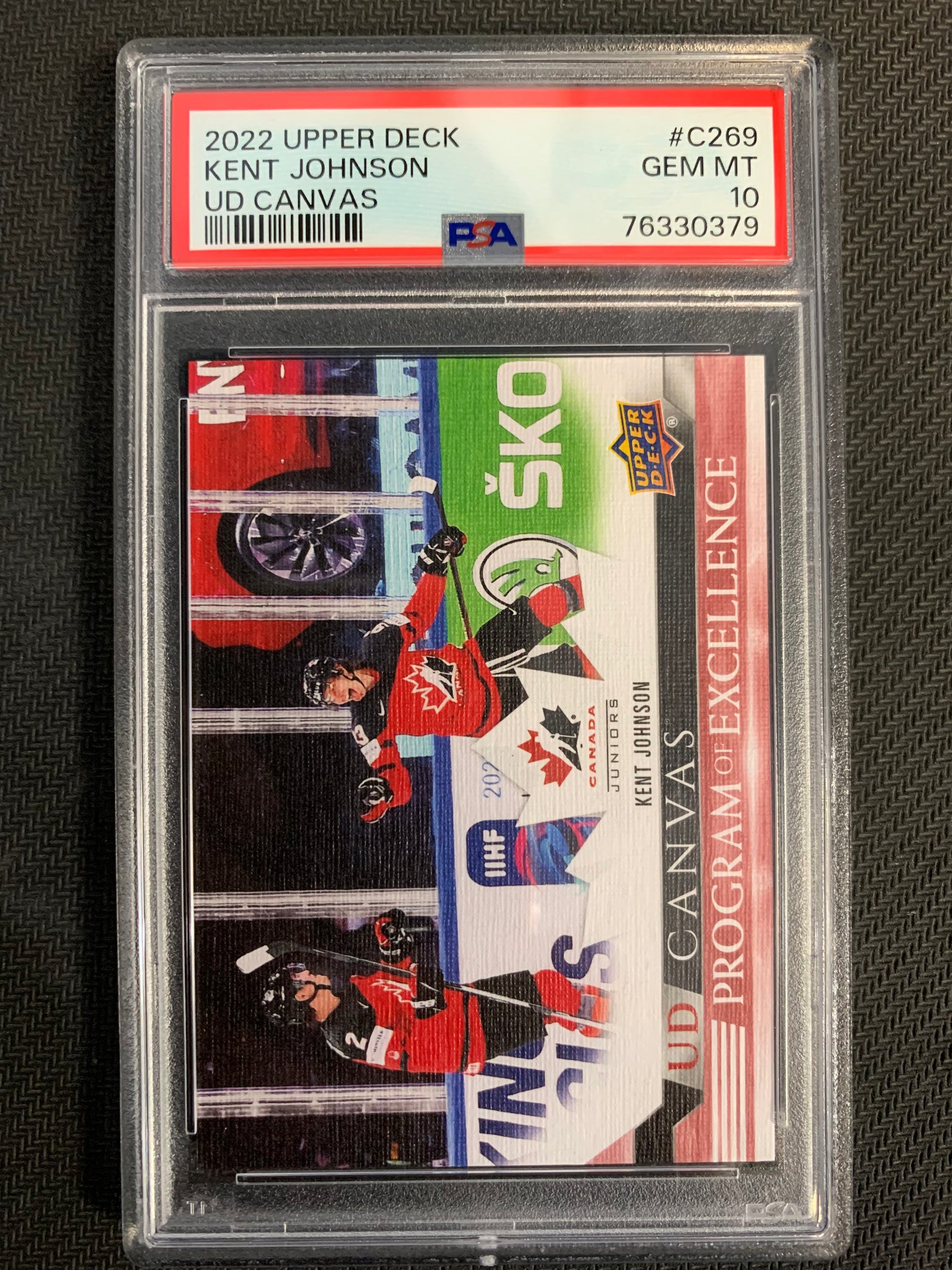 2022-23 UPPER DECK HOCKEY #C269 COLUMBUS BLUE JACKETS  - KENT JOHNSON PROGRAM OF EXCELLENCE CANVAS ROOKIE GRADED PSA 10 GEM MINT