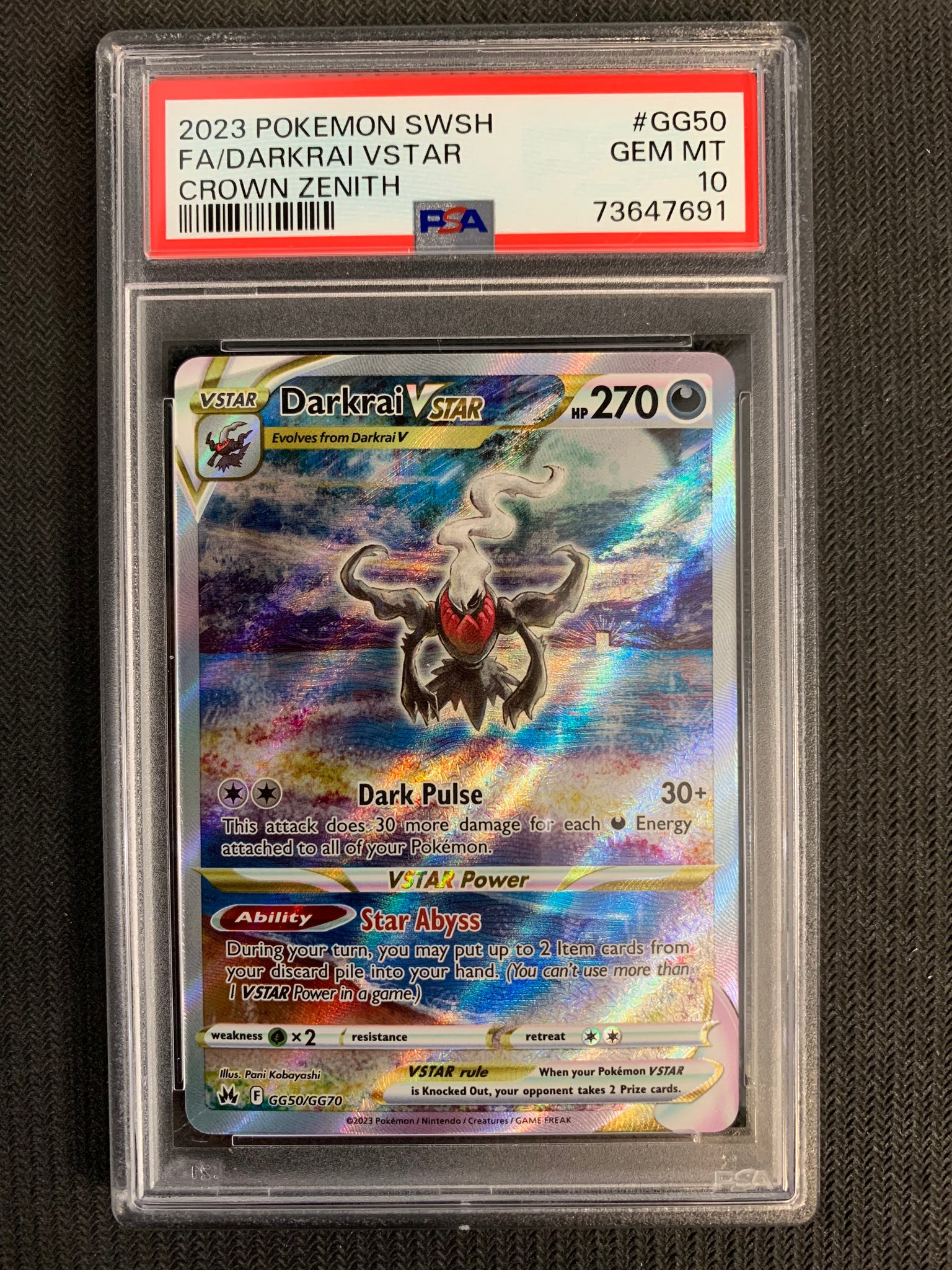 2023 POKEMON SW&SH CROWN ZENITH FULL ART DARKRAI VSTAR RARE - #GG50 GR Mint Sports Cards & Collectibles 2023 POKEMON SW&SH CROWN ZENITH FULL ART DARKRAI VSTAR RARE - #GG50 GR Mint Sports Cards & Collectibles