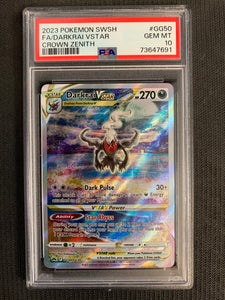 2023 POKEMON SW&SH CROWN ZENITH FULL ART DARKRAI VSTAR RARE - #GG50 GRADED PSA 10 GEM MINT