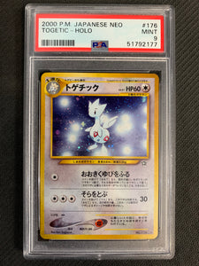 2000 POKEMON JAPANESE NEO GENESIS TOGETIC HOLO RARE - #176 GRADED PSA 9 MINT