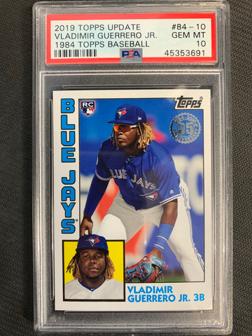 2019 TOPPS UPDATE BASEBALL #84-10 TORONTO BLUE JAYS - VLADIMIR GUERRERO JR TOPPS 84 ROOKIE GRADED PSA 10 GEM MINT