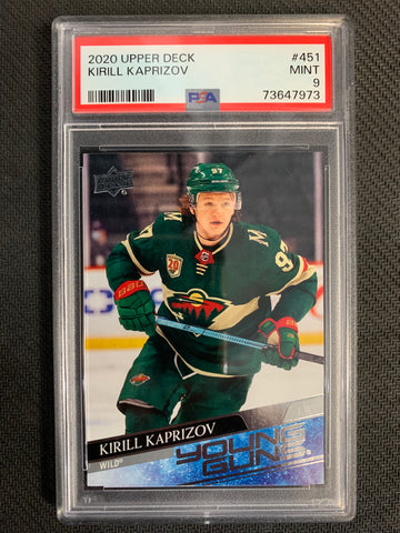 2020-21 UPPER DECK SERIES 2 HOCKEY #451 - MINNESOTA WILD - KIRILL KAPRIZOV YOUNG GUNS ROOKIE GRADED PSA 9 MINT