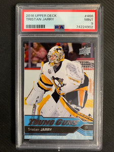 2016-17 UPPER DECK HOCKEY #466 PITTSBURGH PENGUINS - TRISTAN JARRY YOUNG GUNS ROOKIE CARD GRADED PSA 9 MINT