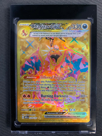 POKEMON S/V OBSIDIAN FLAMES - CHARIZARD EX GOLD SECRET RARE 228/197 - MINT