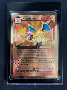 POKEMON SW & SH ULTRA PREMIUM COLLECTION CHARIZARD GOLD METAL CARD 4/102 - MINT
