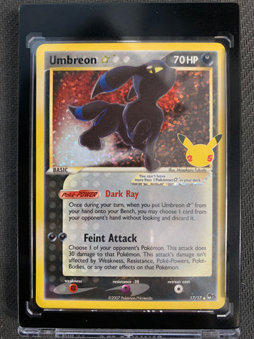 POKEMON 25TH ANNIVERSARY CELEBRATIONS - UMBREON GOLD STAR 17/17 - MINT