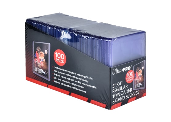 ULTRA PRO TOPLOADER 3 X 4 STANDARD CARD HOLDERS 100 COUNT PACK with PENNY SLEEVES