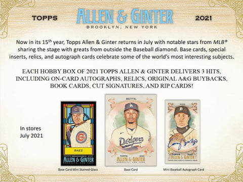 2021 TOPPS BASEBALL ALLEN & GINTER HOBBY BOXES - NEW!