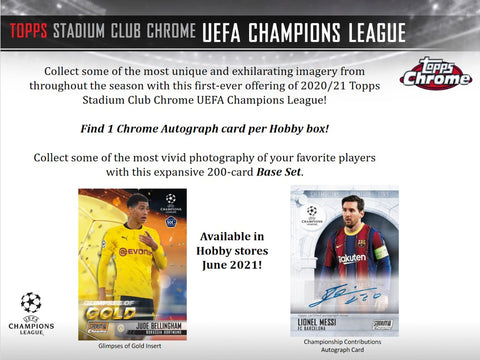 2021 TOPPS UEFA STADIUM CLUB CHROME SOCCER HOBBY BOXES - BRAND NEW!