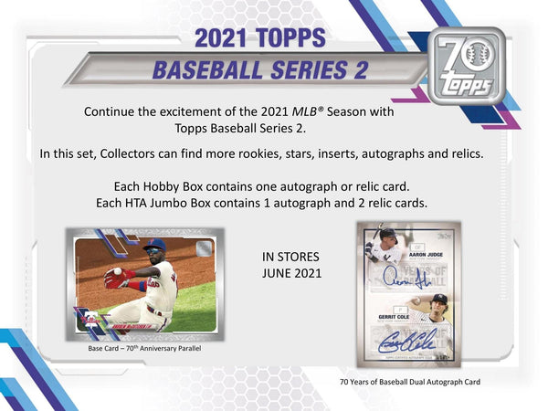 2021 TOPPS BASEBALL SERIES 2 HOBBY BOXES - NEW!