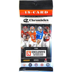 2021 PANINI CHRONICLES DRAFT PICKS FOOTBALL RETAIL 15 CARD CELLO PACKS
