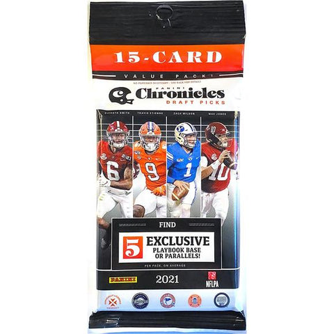 2021 PANINI CHRONICLES DRAFT PICKS FOOTBALL RETAIL 15 CARD CELLO PACKS