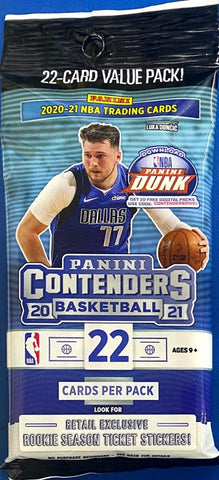 2020-2021 PANINI NBA CONTENDERS BASKETBALL 22 CARD VALUE PACK