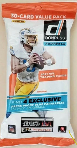 2021 PANINI DONRUSS NFL FOOTBALL CELLO 30 CARD VALUE PACKS