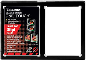 ULTRA PRO 1-TOUCH 2-CARD 35PT BLACK BORDER STANDARD CARD HOLDERS