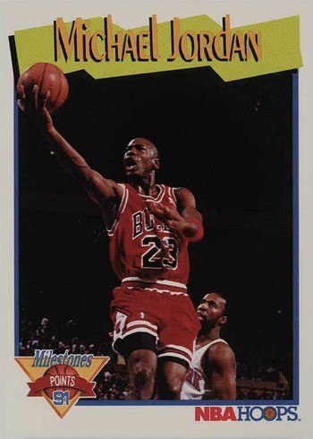 1991 NBA HOOPS BASKETBALL #317 CHICAGO BULLS MICHAEL JORDAN CARD