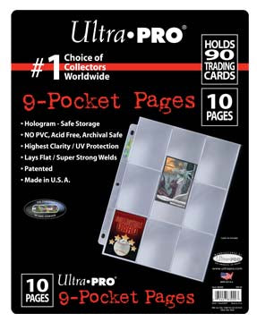 ULTRA PRO 9 POCKET RETAIL PAGES 10 COUNT PACK