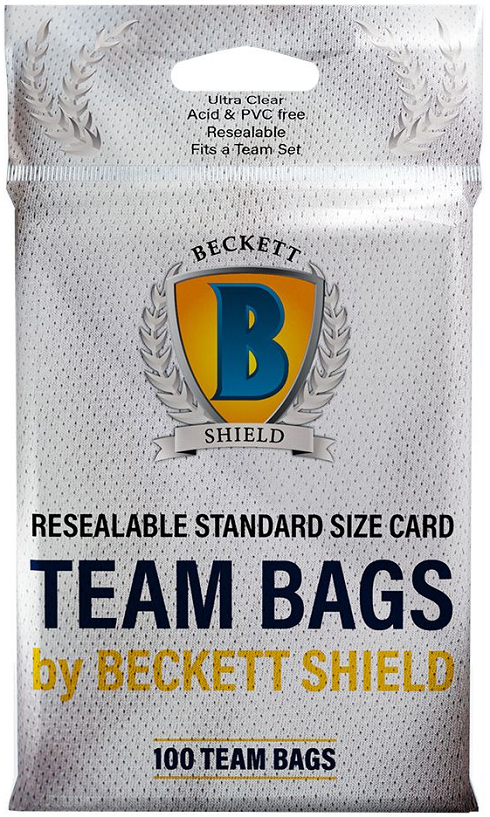 BECKETT SHIELD RESEALABLE STANDARD SIZE TEAM BAGS (100 CT)