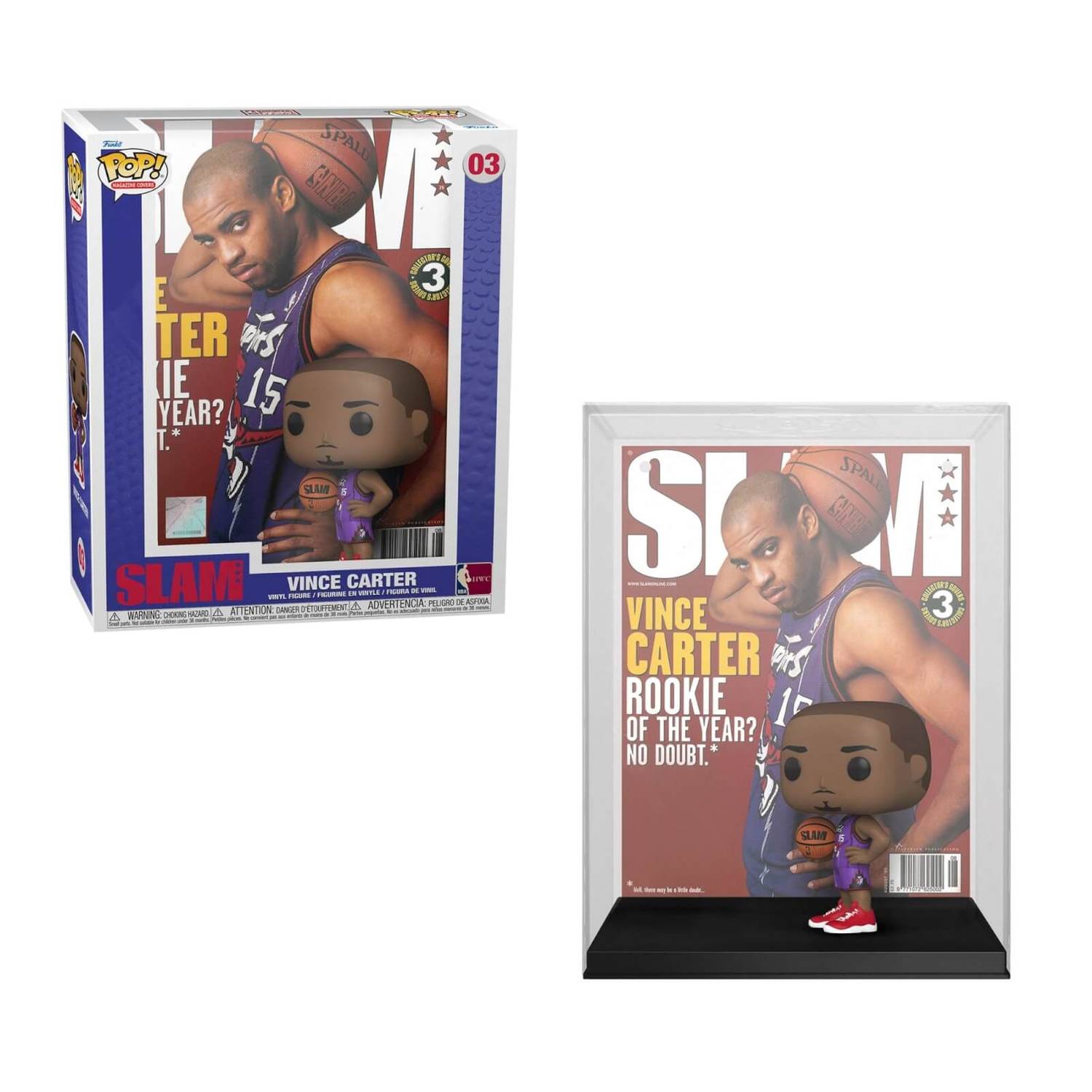 FUNKO POP NBA SLAM COVER SERIES - 03 VINCE CARTER W/PROTECTOR - TORONTO RAPTORS - NEW!