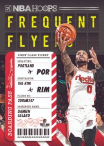 2021 PANINI HOOPS BASKETBALL #14 PORTLAND TRAILBLAZERS - DAMIEN LILLARD FREQUENT FLYERS HOLO FOIL CARD