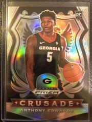 2020 PANINI PRIZM DRAFT PICKS BASKETBALL #81 MINNESOTA TIMERWOLVES - ANTHONY EDWARDS SILVER CRUSADE ROOKIE CARD