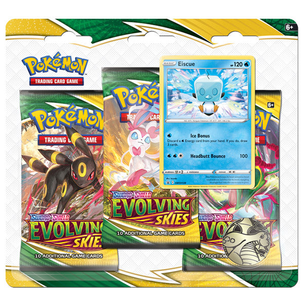 POKEMON SWORD & SHIELD EVOLVING SKIES 3 PACK BLISTERS