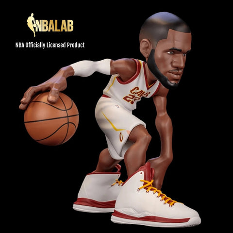 NBA LAB SMALL-STARS NBA 12" LEBRON JAMES 2017-18 - #23 LEBRON JAMES CLEVELAND CAVS WHITE UNIFORM  - BRAND NEW!!