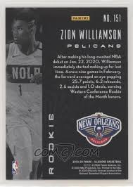 2020 PANINI ILLUSIONS #151 NEW ORLEANS PELICANS - ZION WILLIAMSON BASE ROOKIE CARD RAW