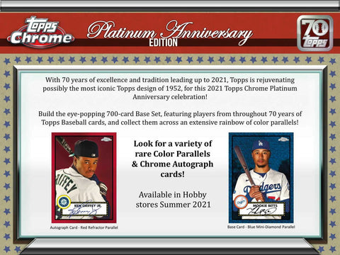 2021 TOPPS CHROME PLATINUM ANNIVERSARY EDITION BASEBALL HOBBY BOXES - BRAND NEW!