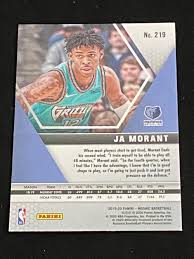 2020 PANINI MOSAIC #219 MEMPHIS GRIZZLIES - JA MORANT BASE ROOKIE CARD RAW