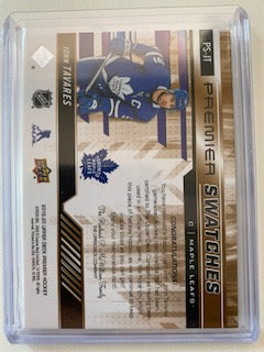 2019-20 UPPER DECK PREMIER COLLECTION HOCKEY #PS-JT TORONTO MAPLE LEAFS - JOHN TAVARES PREMIER SWATCHES CARD 13/25