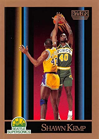 1990-91 SKYBOX BASKETBALL #268 SEATTLE SUPERSONICS - SHAWN KEMP ROOKIE CARD RAW