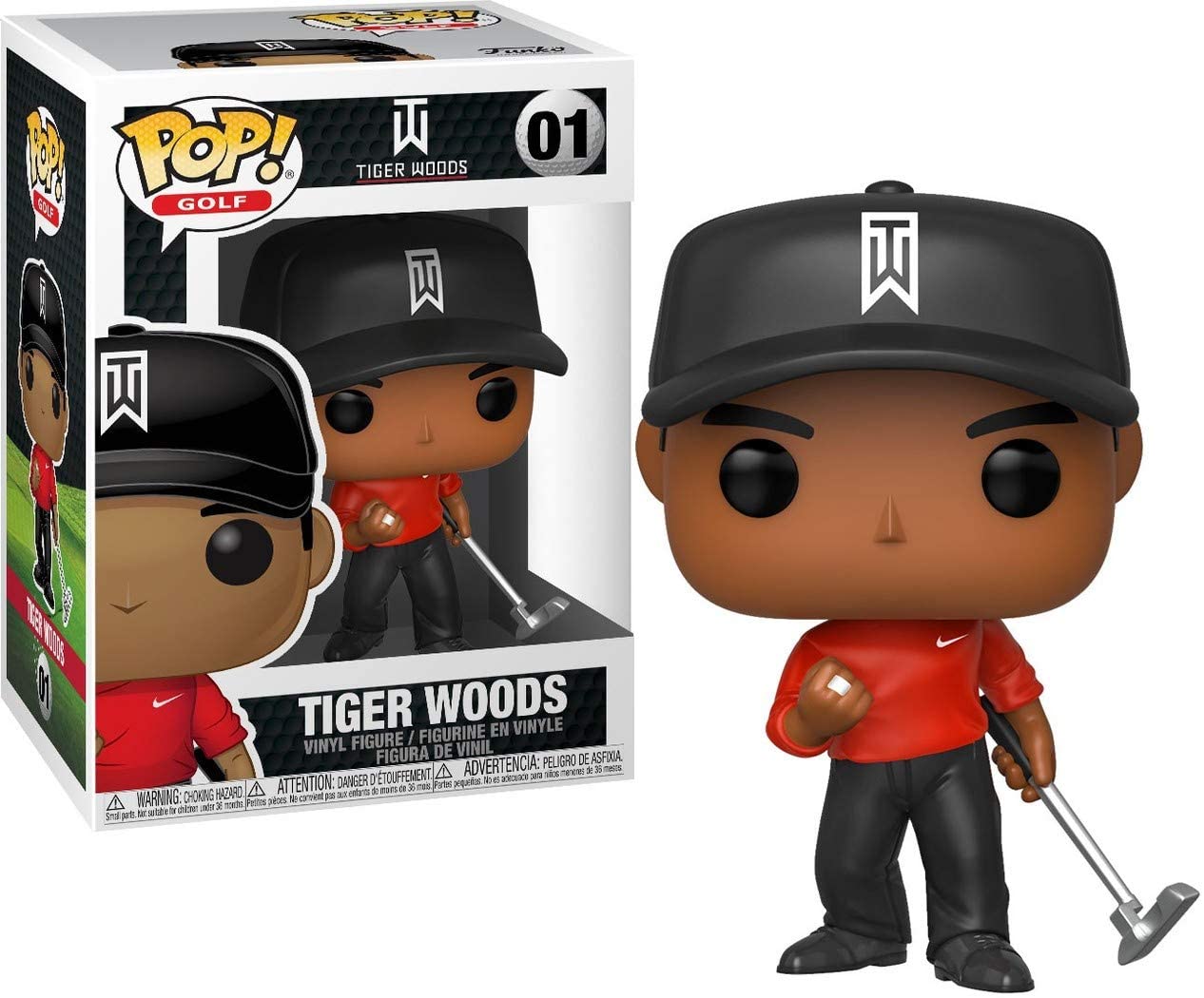 FUNKO POP GOLF - 01 TIGER WOODS RED SHIRT - BRAND NEW!