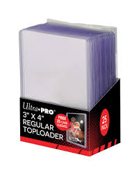 ULTRA PRO TOPLOADER 3 X 4 STANDARD CARD HOLDERS 25 COUNT PACK with PENNY SLEEVES