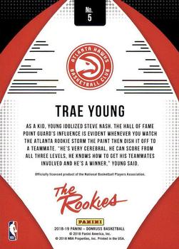 2018-19 PANINI DONRUSS BASKETBALL #5 ATLANTA HAWKS - TRAE YOUNG "THE ROOKIES" ROOKIE CARD RAW