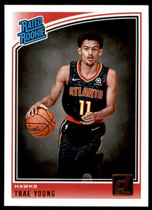 2018-19 PANINI DONRUSS BASKETBALL #198 ATLANTA HAWKS - TRAE YOUNG RATED ROOKIE CARD RAW