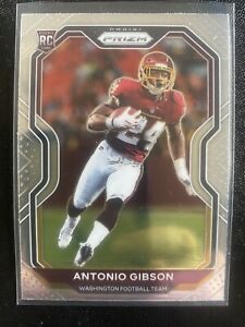 2019-20 PANINI PRIZM FOOTBALL #384 WASHINGTON REDSKINS - ANTONIO GIBSON ROOKIE CARD RAW