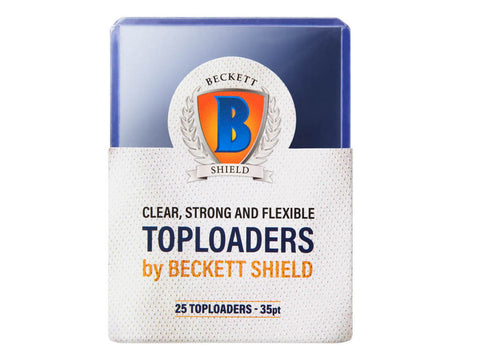 BECKETT SHIELD TOPLOADER 3 X 4 STANDARD 35 PT CARD HOLDERS 25 COUNT PACK