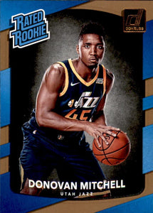 2017-18 PANINI DONRUSS BASKETBALL #188 UTAH JAZZ - DONOVAN MITCHELL RATED ROOKIE CARD RAW