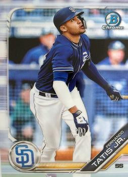 2019-20 TOPPS BOWMAN CHROME BASEBALL #BCP-25 SAN DIEGO PADRES - FERNANDO TATIS JR CHROME PROSPECTS ROOKIE CARD RAW