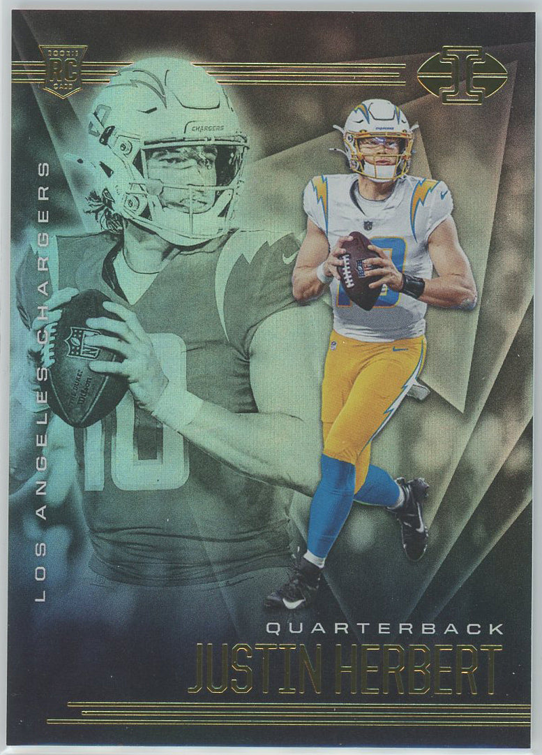 2020-21 PANINI ILLUSIONS FOOTBALL #7 LOS ANGELES CHARGERS - JUSTIN HERBERT ROOKIE CARD RAW